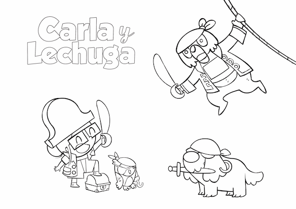 Colorea a Carla y Lechuga