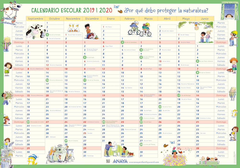 Descarga el calendario escolar 2019/2020